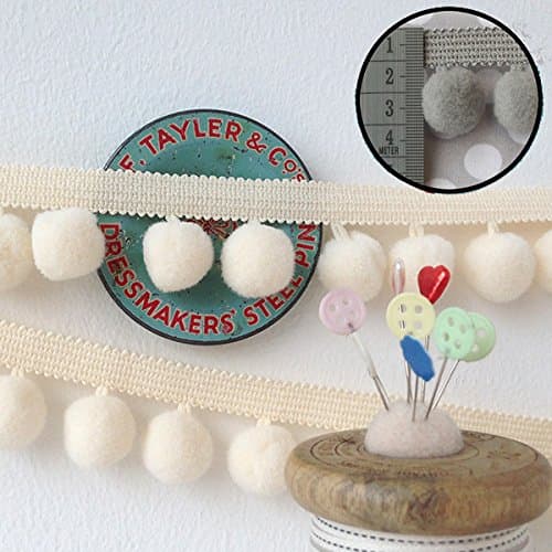 Jumbo Pom Pom Trim Cream (Per Metre)