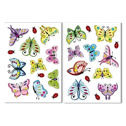 Articlings 18 Art Deco Style Butterflies & 8 Ladybird Window Clings - Non-Adhesive Stickers Decorations to Brighten Your Windows
