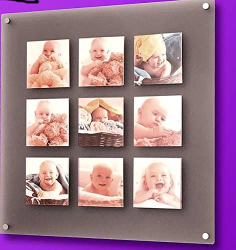 Cheshire acrylics Large multi magnetic square picture photo frame 6 x 6 easy to change your newborn baby wedding christening photos