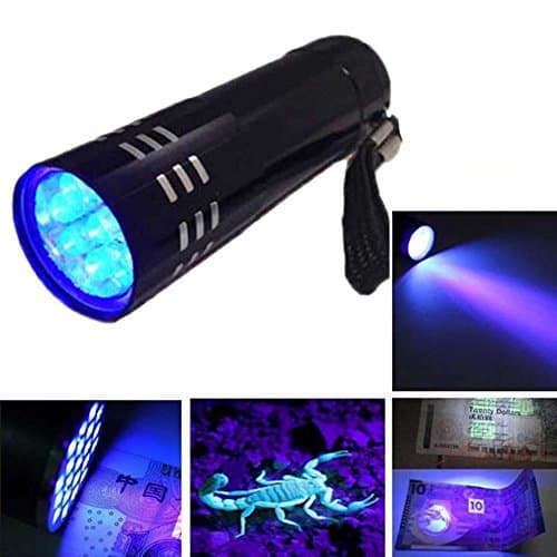 UV Handheld Flashlight, 395nm 9 LEDs Ultraviolet Blacklight - Glows in the Dark- for Camping Fishing Hiking Emergencies-Locates Invisible to Find Stains on Carpet, Rugs or Furniture