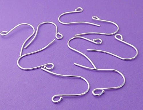 New 15mm 21 gauge 0.71mm thickness Silver Plated Brass French Ear Wires 5 Pairs.