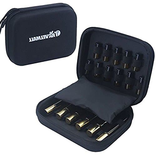 Samtour Essential Oil Carrying Case Hard Shell Case Hold up to 20 bottles of 2ml 5ml 10ml Premium Protection for Roller Bottles Large capacity Travel Organizer Black