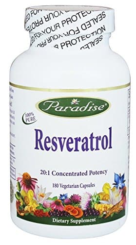 Paradise Herbs Resveratrol (with Ginger, 180 Vegetarian Capsules)