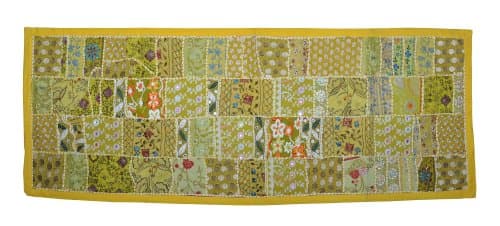 Traditional Home Decorative Wall Hanging Tapestry with Zari, Embroidery, Sequins &amp; Patchwork, 60 X 20 Inches