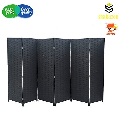 shabazon Room Divider Screen Folding Paravent 4 Panel 5 Panel 6 Panel Partition Wall Furniture 180x163cm - Colour Choice Black … (6 panel)