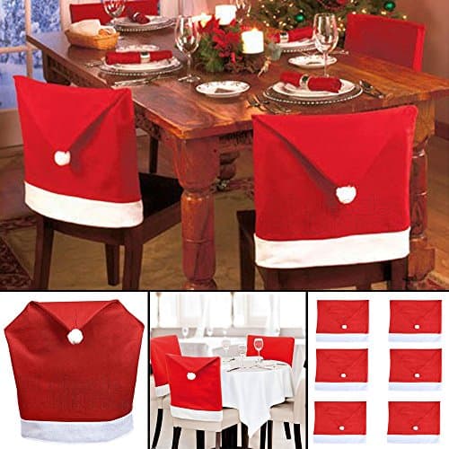 Wholesale Solutions Ltd - Santa Hat Dining Chair Covers Christmas Party Xmas Table Decoration (4)