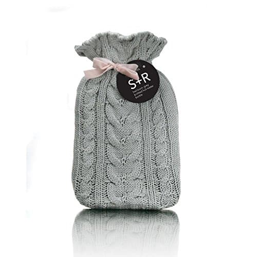 Gorgeous Designer Heirloom Grey Chunky Cable Knitted 2 Litre Hot Water Bottle
