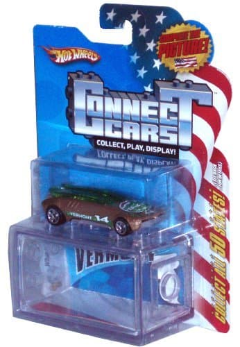 Hot Wheels 2008 Connect Cars Series 1:64 Scale Die Cast Car with Display Case #14 of 50 - Vermont Gold Color Futuristic Car Whip Creamer II