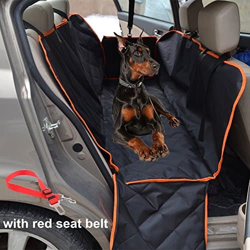 Mydays Waterproof Quilted Soft Hammock Seat Cover with Zipper Bench Seat Cover for Dogs , Washable Oxford Fabric Car Back Seat Cover for Dogs , Fits all Cars