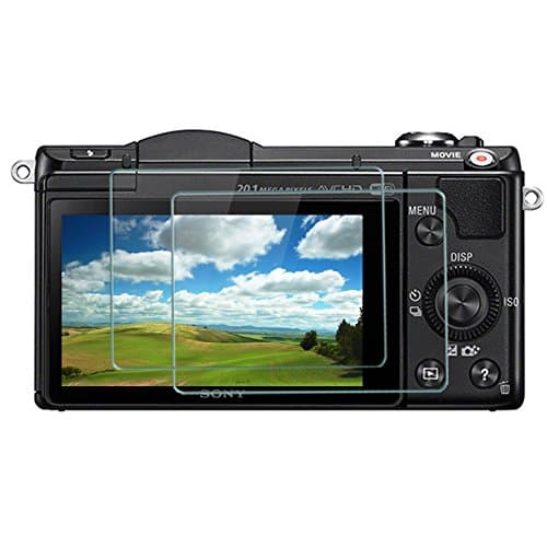 Ktele Tempered Toughened Optical Glass Camera Screen Protector For Sony A6000 A5000 A6300 NEX3N 5C 6 7 Digital SLR camera Anti-scratch Anti-burst Super Light Transmittance Digital Picture Frame 2X Sheets Screen Protector Foils