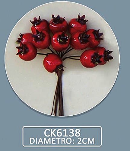 Pack 72 Artificial pezzi-fiori, "FRUTTINO Pomegranate, Party Favours x Place Cards, Composition Confetti. (CK6138)