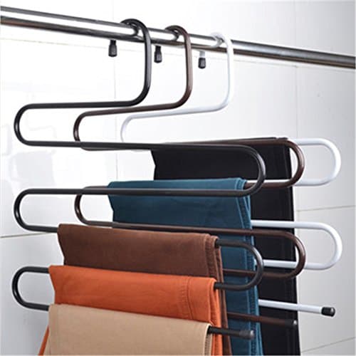 yue-cintre Multiple Adult Door Hanger 5 Pants Towel Holder in stainless steel 3 pièces