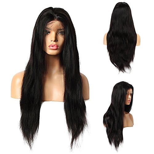 Korea Tech 360 Lace Frontal Wig Pre Plucked Bleached Knots 150% Density Lace Front Wigs For Black Women 360 Lace Wig Lace Front Wigs Human Hair with Baby Hair(14inch, Natural Straight)
