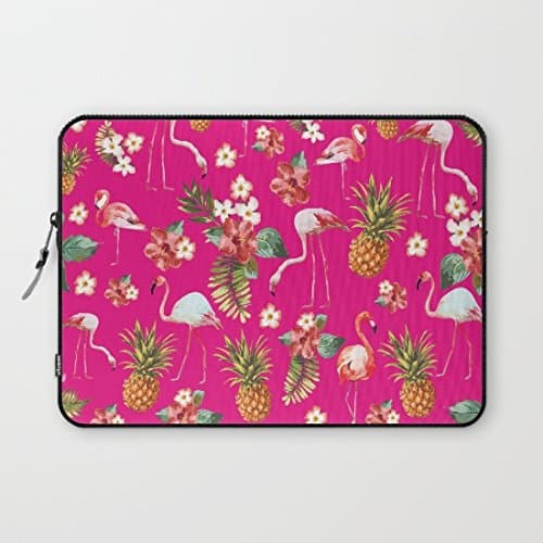 Longdong 13 Inches Tropical Flamingo Computer Case Bag Slim Waterproof Neoprene Laptop Sleeve for MacBook Pro / Laptops / Notebook