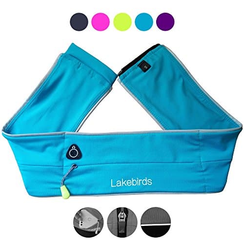 Lakebirds Fashion Running Belt, Sport Exercise Waist Packs, Storage for Cell Phones Cards Keys Cash, Great for Men and Women Jogging Gym Workouts Walking Hiking Yoga Trekking (Blue, XX-Large/38"-40")