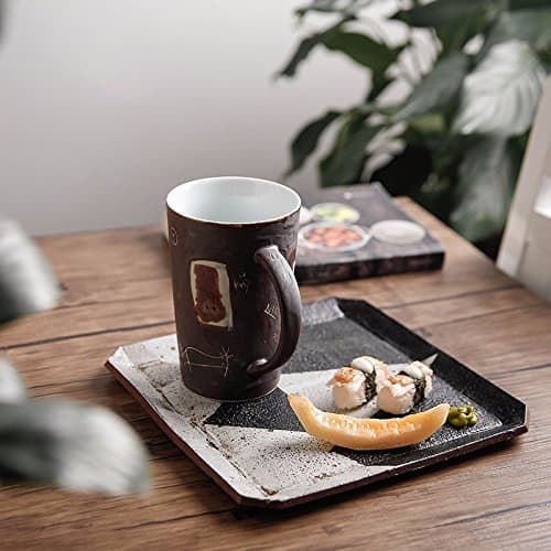 SSBY Large Capacity Ceramic Mugs Hand Carved Lettering Ceramic Cup Coffee Cup Cup Vintage