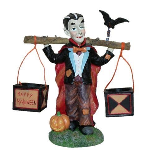 Polystone Halloween Figurine (Dracula with Candy Buckets) by four season