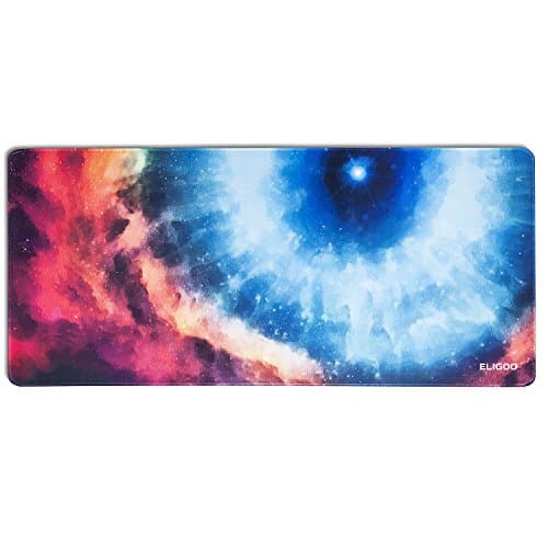 Eligoo Gaming Mouse Mat Large Extended XXL Desk Mouse Pad - 900x400mm - Rainbow Ocean Blue Eye