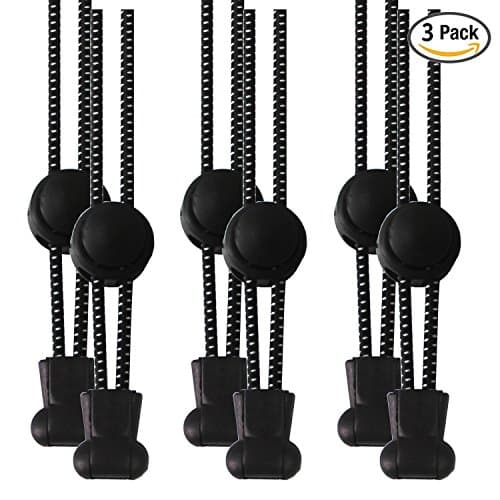 Elastic Laces comfortable No Tie Sports Shoelaces with Locks for Kids and Adults, 3 Pairs