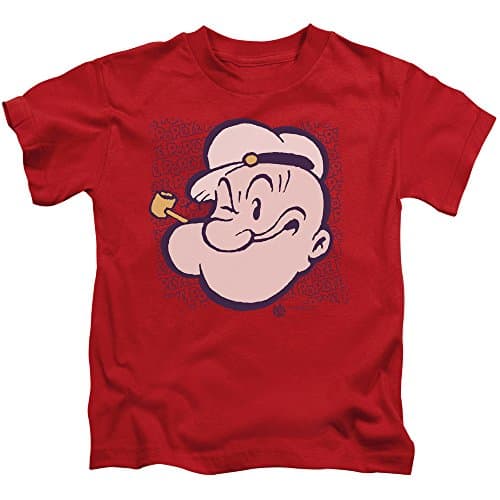 Popeye The Sailor Man Animated Cartoon Character Head Little Boys T-Shirt Tee