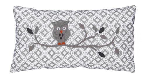 Taftan Owl Decoration Cushion 55 x 30cm (Grey)