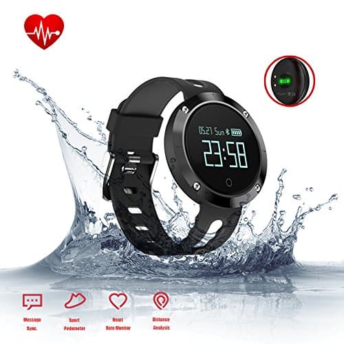 Fitness Activity Tracker,Smart Bracelet with Heart Rate Monitor, Blood Pressure Monitor, Sleep Monitor, Bluetooth Wireless Wristband with Pedometer/Calorie Counter/Call Alert,Waterproof Sport Watch Smartband for Android IOS (Black)