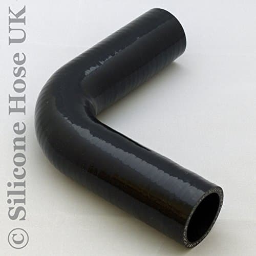 90 degree Silicone Turbo and Coolant Reinforced Hose Elbow ID: 8mm - Black