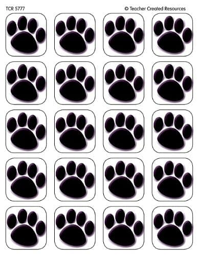 Teacher Created Resources TCR5777 Stickers Black Paw Prints
