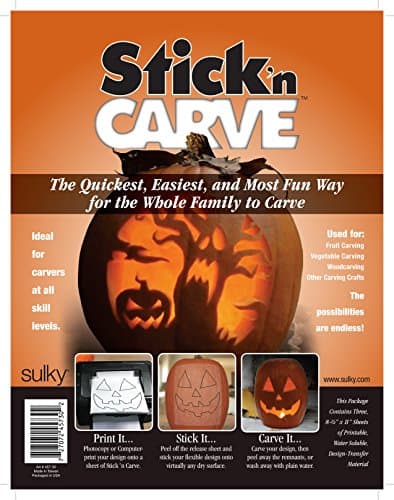 Sulky457-30 Stick 'n Carve Water Soluble Fabric, 8-1/2 by 11-Inch, 3-Pack