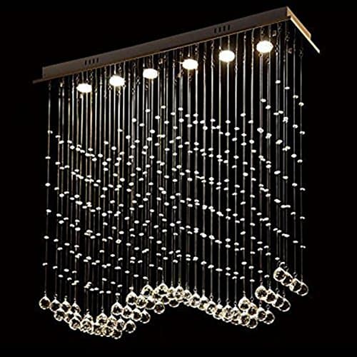 shuang Raindrop Crystal Chandeliers, LED Wave Kitchen Island Lighting L50 X W20 X H80 Cm 3346 ( Size : 3 lights/50*20*80CM )