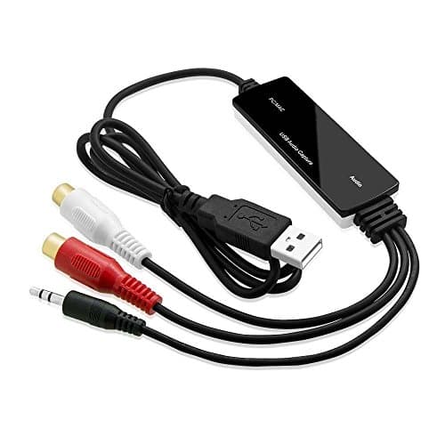 InVaFoCo USB Audio Capture Device Cassette Tape to MP3 Converter Digital Audio Converter for Mac OS / Windows / Tape Recorder, Transfer Tapes/ Cassettes/ Vinyl/ Old LP to PC Computer