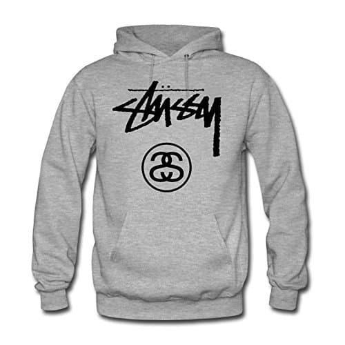 Stussy Logo Men's Hoodie -  grey - Medium