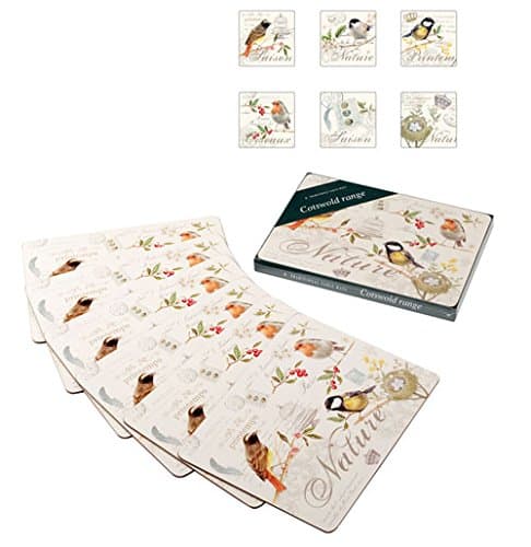 Set of 6 Person Setting Songbird Tablemats and Drinks Coasters