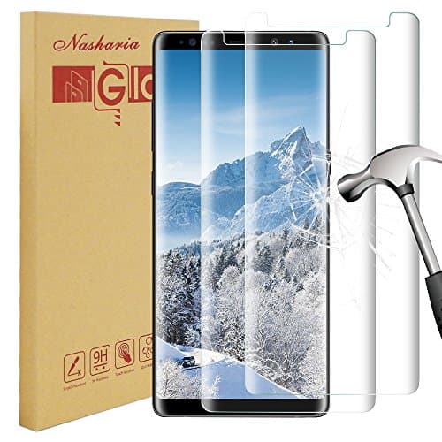 [2 Pack] Galaxy Note 8 Screen Protector Tempered Glass, Nasharia 0.25 mm 9H Hardness Anti-Scratch Bubble Free Installation Premium Tempered Glass Screen Protector for Samsung Galaxy Note 8
