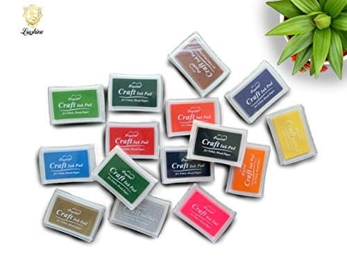Lsunshine Craft Ink Pad Stamps Partner Diy Color,15 Color Craft Ink Pad for Stamps, Paper, Wood Fabric (pack of 15) by Lsushine