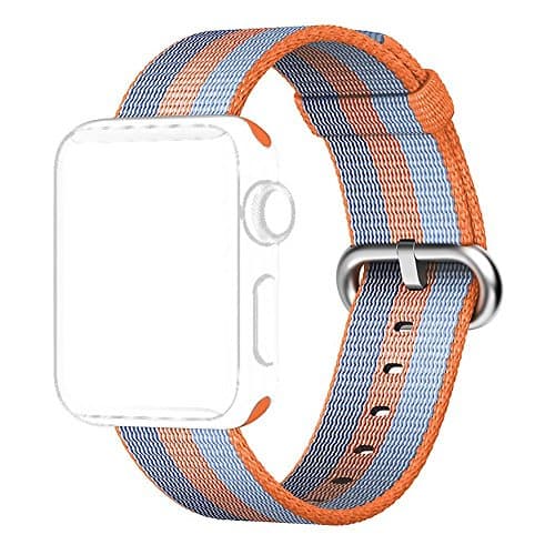 Tentan Woven Nylon Strap Replacement Nylon Band for Apple Watch Band (42mm Orange)