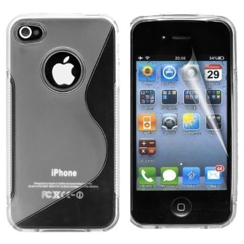 Gadgeo Super Hunkydorey Clear Gel Silicone TPU Case Cover for Apple iPhone 4 & 4S with Screen Protector and Cleaning Cloth