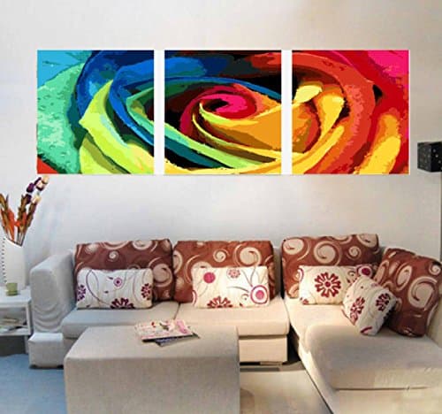 Triple Oil Painting Decorative Paintings Paints in the House Paintings Modern Flowers Flowers Decorative 50cm * 50cm * 3