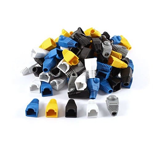 Ehao 100 Pcs Soft Plastic Ethernet RJ45 Cable Connector Boots Plug Cover