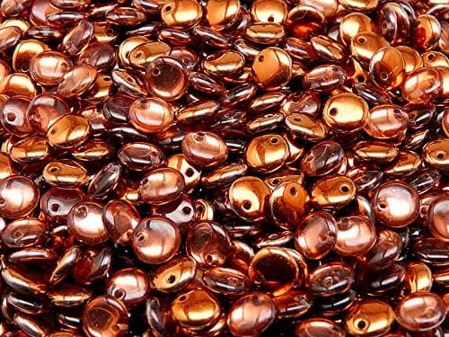 50pcs 6mm Lentil Beads - Czech Pressed glass Beads in the shape of a lens, 1-Hole, Crystal Sunset