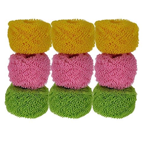 (9 Pack)Magic Scratch-Free Scourer for NON-STICK Pan / Pot / Dish, Tough Polyester Remove Hard Dirt Easier, No Rust and 100% Protects Any Non-Stick Surfaces, Stainless steel and Delicate Surfaces