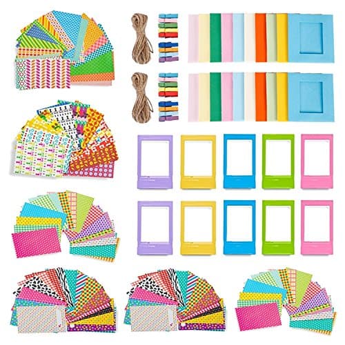 Feelones 10-in-1 Instant Camera Accessories Kit for Fujifilm Instax Mini 8, Mini 9, Mini 8+, Mini 70, Mini 7, Mini 7s, Mini 25, Mini 90 and Mini 50s - Assorted Accessory Pack of Sticker Frames