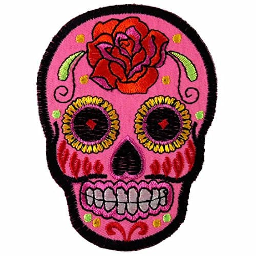 Iron on Patch Sew on Embroidered Application Beautiful Mexican Sugar Skull Day of the Dead
