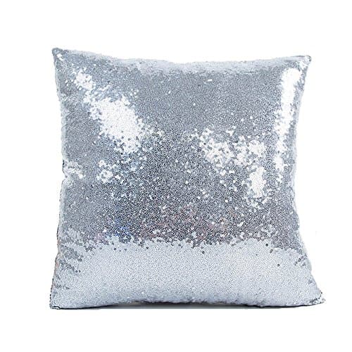Sequins Pillow Case, Glitter Paillette Sequins Pillow Case Throw Cushion Case Decorative Glitzy Comfy Satin Solid Color Throw Pillow Cover 16"X16"