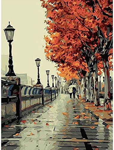 Late Autumn Scenery Oil Painting DIY Painting Paint by Numbers Kit without Wooden Framed