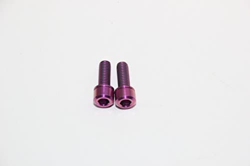 2 pieces of bicycle rotor adaptor titanium bolt caliper titanium screw M618 (purple)