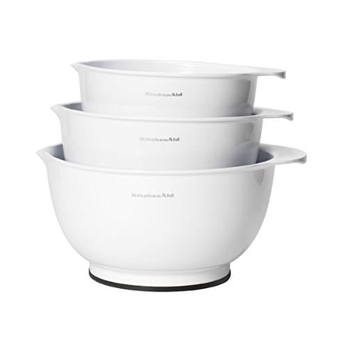 Classic White Mixing Bowls (Set of 3) by KitchenAid, 10x11x6, KC175OSWHA, made of Plastic ABS