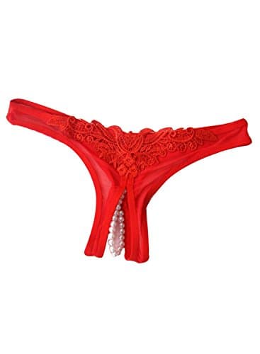 Sexyangels Womens Open Crotch Underwear Thongs Lace G-Strings Sexy Panties