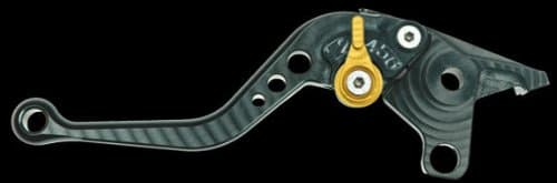 05-06 Kawasaki ZX636R Pazzo Racing Levers Shorty Length, Black Levers / Gold Adjusters