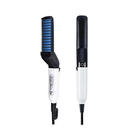 Beard Straightener Comb,Haice Professional Hair and Beard Styler Tool Men Quick Hair Straightening Brush, Curling and Straightening Comb Multi-functional